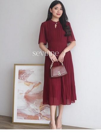 DRESS FASHION WANITA KEKINIAN SCUBA PREMIUM LD 110CM 0854